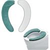 ZHYUAN 2 pezzi Appiccicoso Cuscino Del Sedile Del Water,Coprisedile Tappetino WC,Universale Coprisedile per WC,Cuscino per Sedile WC,Copriwater Tappetino Lavabili Spessa,per Donne, Mamme in Attesa, Anziani