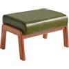 IBUYKE 10.2"H Piccolo Poggiapiedi Ottomane, Rettangolare in Pelle PU Sgabello con Sedile Imbottito e Gambe in Legno, Pouf Basso Poggiapiedi Ottomano Per Soggiorno Camera da Letto, Verde Scuro WBD013GR