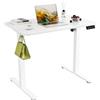 ERGOMAKER Scrivania regolabile in altezza 90 x 60 cm, scrivania ergonomica elettrica con funzione memoria, bianco