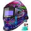 ARCCAPTAIN Casco da saldatura auto oscurante, maschera per saldatura ad energia solare con 4 sensori ad arco, chiarezza ottica 1/1/1/1 e tonalità regolabile 4/9-13 casco saldatore