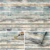 Arthome WALL DECOR Arthome Pellicola Adesiva per mobili Rustico Legno, 27cmx254cm Blu Carta da Parati, vinile Decorativo per armadietti, mobili cucina, rimovibile, Rivestimento murale vintage a grana irregolare