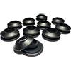 AWAPRO Set di occhielli - 10 pezzi nero per teloni antiruggine 28 x 28 x 12 mm occhielli in plastica per telone di copertura piscina