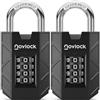 NOVLOCK Lucchetto a combinazione a 4 cifre - robusto e sicuro - arco in acciaio temprato da 7 mm - per armadietti, armadi, cancelli, recinzioni e capanni - 2 pezzi, nero