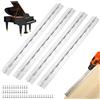 Tiugbjkgk 4 PzCerniere per Pianoforte, 30 cm Cerniere per Legno, Cerniere per Porte, Cerniera Porta Legno in acciaio inossidabile per ante di mobili, pianoforti, finestre, con viti (argento)
