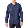 Amazon Essentials Camicia in Jeans a Maniche Lunghe Vestibilità Aderente con Bottoni Automatici Uomo, Blu, L