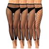 SATINIOR 4 Collant a Rete senza Piede da Donna Collant a Vita Alta a Rete Calze a rete senza Dita per Cosplay Halloween (Nero, M)