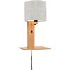 GOOD & MOJO - Applique con presa Andes - Legno naturale - Lino biologico