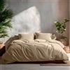 GAMUSI Set copripiumino per letto da 100/105, tinta unita, 100% cotone, copripiumino da 180 x 220 cm e federa per cuscino, traspirante, morbido, colore pietra