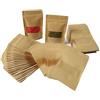 BOELLRUNO 100pz(9 * 14cm) Sacchetto di Carta Kraft Zip Piccoli Mini Richiudibili con Chiusura Borse Impermeabile per Semi Confetti Gioielli Caramella Chicco di caff Foglia Biscotti Tee Snack