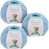 Utopia Crafts Amigurumi, filato di cotone DK per uncinetto e lavoro a maglia, 50% cotone, 50% misto acrilico, 3 confezioni da 50 g (azzurro)