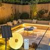 Gaoxun Striscia LED Solare da Esterno 10m, Flessibile Striscia Luci LED Solare per Esterni con Telecomando, Dimmerabile, 8 Modalità, 640 LED, IP68 Impermeabile, per Giardino, Garage, Bianco Caldo