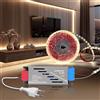 BRIMETI Striscia LED 24V Autoadesivo 5M Tubo Bianco Naturale 4000K 120LEDs/M Nastri LED Luce Striscia LED per Cucina Larghezza 8mm Soggiorno Con 24V Trasformatore 100W e Cavo di Alimentazione