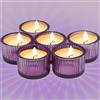 Roellgs Set di 12 portacandele votivi piccoli color ambra, 5,6 x 3,6 cm, in vetro marrone, decorazione per la casa, portacandele trasparente, per centrotavola e decorazioni per matrimoni (viola)