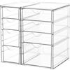 Vtopmart Organizer da scrivania con 8 cassetti, organizer da ufficio, organizer trasparente per desk per ufficio, artigianato, trucco, penne