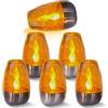 BAIFULAI 6 candele solari LED per esterni, candele da tè solari elettriche per esterni, impermeabili, lampeggianti, per esterni, resistenti alle intemperie, giardino, terrazzo, balcone
