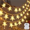 cshare Luci di stringa a LED Stelle all'aperto, 6M 40LED Stella a cinque punte Luci di stringa alimentate a batteria con timer IP65 impermeabile per giardino vaso campeggio Natale Decorazioni interno.