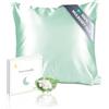 townssilk Federa seta cuscino,100% naturale seta di gelso 19momme,doppia faccia,benefica per capelli e pelle,ipoallergenica,cerniera nascosta,1 pz,50x50cm,Lightgreen