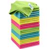 HOMEXCEL Panno di pulizia in microfibra, confezione da 24, asciugamani per la pulizia con 4 colori assortiti, 30 x 30 cm (verde/blu/giallo/rosa)