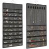 HMCEY 48 Scomparti Porta Gioielli da Appendere Armadio 43 X 78 CM,Appendi Collane da Parete Con Gancio,Hanging Jewelry Organizer Portagioielli Organizzatore per Bracciale, Anello, Ciondolo - Grigio