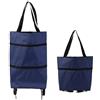 Y-Nut Borsa per la spesa pieghevole in tessuto Oxford, borsa per la spesa pieghevole con ruote, carrello della spesa per casa e supermercato (indaco)