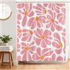 BREASOME Tenda Doccia Antimuffa 180 x 180 cm Astratta Rosa Floreale Tenda Vasca da Bagno Tessuto in Poliestere Resistente all'Acqua con 12 Ganci