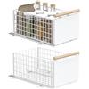 YheenLf Organizer Estraibile Cucina,Cassetto Estraibile per Dispensa,Con Guide Scorrevoli Facili da Installare,Bianco,39.5×23.5×19.5cm,HCF003LW-2