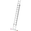 Hailo S80 ProfiStep Duo scala a scorrimento in alluminio, 2 x 12 pioli, portata fino a 150 kg, sistema di bloccaggio con protezione di sollevamento, regolabile in altezza, scala in alluminio, made in