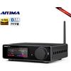 AIYIMA Amplificatore di Potenza A80 Aggiornato con DAC TPA3255, Bluetooth, Stereo PFFB 300Wx2, Amplificatore Digitale Classe D, Ingressi RCA, TRS, OPT, COA, USB