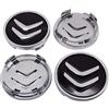 Generico 4 Coprimozzo Tappi per Citroen C1 C3 C4 C5 C6 DS3 Fregi Cerchi in Lega Logo, 60mm Nero