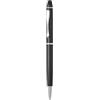 Mid Penna a sfera elegante in metallo alluminio con scatola box regalo in cartoncino inchiostro blu con puntatore touch screen (Nero)