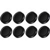 QUARKZMAN 8pz Coperchi per Barattoli Mason Jar 70mm/2,76 Tappi Bocca Nero | in Lamiera Stagnata, Regolare Antigoccia, per Conservare Alimenti in Cucina