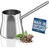 Crystalia Caffettiera Turca 18/10 Acciaio Inossidabile 850ml Fornello Teiera, Scaldalatte, Caffettiera Greca, Caffettiera Araba, Cezve Turco Briki per Cucinare, Scalda Cioccolato, Sciogliere Burro