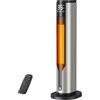 Neqraxis Stufetta Elettrica Basso Consumo 2000W, Termoventilatore da Bagno a Torre, Stufetta Elettrica da Bagno Cerámico PTC, Silenzioso con 3 Livelli, Timer 12H, 70° Oscillazione, Protezione Sicurezza, Casa