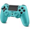 Glitfix Controller wireless per PS-4, compatibile con controller di gioco con PS-4PS4/Slim/Pro con batteria da 1000 mAh con batteria da 3,5 mm, blu verde