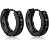 Bandmax Teschio Orecchini Pendenti Uomo Donna, Nero Orecchini Acciaio Chirurgico, 03 Stile Orecchini Anallergici a Cerchio, Orecchini Cerchio Infinito Gioielli Uomo di Moda per Punk Goth