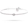 Enrico Coveri Bracciale Donna Tennis Brillanti Pietra Tonda,Braccialetto in Acciaio Silver Gemma di Brillantini
