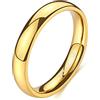 Zakk Anello da donna e uomo in titanio lucido, sottile Anello di fidanzamento a fascia impilabile 2mm 4mm 6mm (Oro 4mm,61 (19.4))