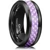 King Will GENTLEMAN Anello da uomo in carburo di tungsteno nero, 8 mm, con inserto in fibra di carbonio, vestibilità confortevole, 64.7 (20.6), Carburo di tungsteno, Nessuna pietra preziosa