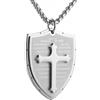 HZMAN Collana con ciondolo a forma di croce in acciaio inox 6:16-17, con scritta Armor of God Efesini da uomo, idea regalo, 3.0 cm x 4.0 cm (Pendant), 60 cm (Total Length), Acciaio inossidabile