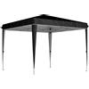 Outsunny Gazebo 3x3 m per 6-9 Persone ad Altezza Regolabile con Fori di Drenaggio, in Metallo e Tessuto Oxford Nero
