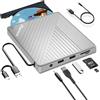 JBonest Lettore CD DVD Esterno per PC Portatile USB 3.0 Type-C, CD/DVD +/-RW Masterizzatore DVD Externo, Unità CD DVD Esterna Trasferimento Dati Veloce per Laptop,Desktop,MacBook,Win11/10/8/7/XP,Linux,Vista
