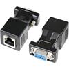 DTech RS232 DB9 a RJ45 adattatore seriale DB-9 femmina/maschio a RJ-45 femmina convertitore Ethernet (2 confezioni)