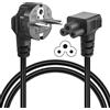 GELRHONR 1.5M Cavo di alimentazione da CEE7 a IEC 320 C5, cavo di alimentazione a trifoglio C5 a 90 gradi, per laptop con spina Topolino (Down Angle