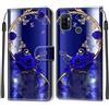 KENHONER Custodia per Oppo A53/A53s, Farfalla | Portafoglio Pelle PU, Magnetica, Resistente Agli Urti, Scomparto Carte Credito, Pieghevole, Flip Libro, Motivo