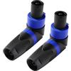 KUOQIY 2 Pezzi 4 Poli Angolo Retto Speakon Maschio Connettore, Speakon Adattatore per Cavo, Spina per Altoparlanti Twist Lock, con Cacciavite, Compatibile con NL4MP, NL4FC, NL4FX, NLT4X
