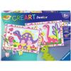 Ravensburger CreArt Junior 12023113 - Dinosauri colorati - Dipinto per numero per bambini dai 5 anni in su