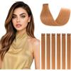 SEGOHAIR Extension con clip in capelli veri, 6 pezzi, Single Clip, Extension per capelli con riflessi, estensione capelli liscia, naturale per donne, castano chiaro/Rosso chiaro marrone#30, 30 cm, 33