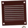 Steinberg14 Griglia di Ventilazione Rettangolare 100x100 mm - Griglie di Aerazione in Metallo Marrone - Serranda di Scarico dell'aria con Zanzariera - Copri Bocchetta Interna a Parete e a Soffitto