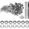 QUARKZMAN Kit di 100pz Strumento Occhielli 4,5mm Set Occhielli in Rame con Perforatore Fori Vuoti, Strumenti per Occhielli per Abbigliamento in Pelle Tessuto, Nero