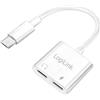 Logilink UA0433 - Adattatore USB-C con porta di ricarica PD (PowerDelivery) max. 60 W, utilizzare le cuffie e contemporaneamente caricare il telefono